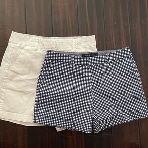 Tommy Hilfiger Bundle of 2 Shorts, size 4. White and Blue-White Checked shorts.